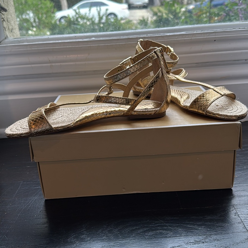 Michael Kors, gold metallic gladiator sandal - Picture 9 of 10